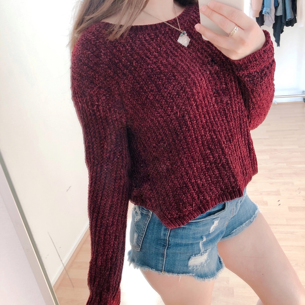 Cherry red Knit Sweater